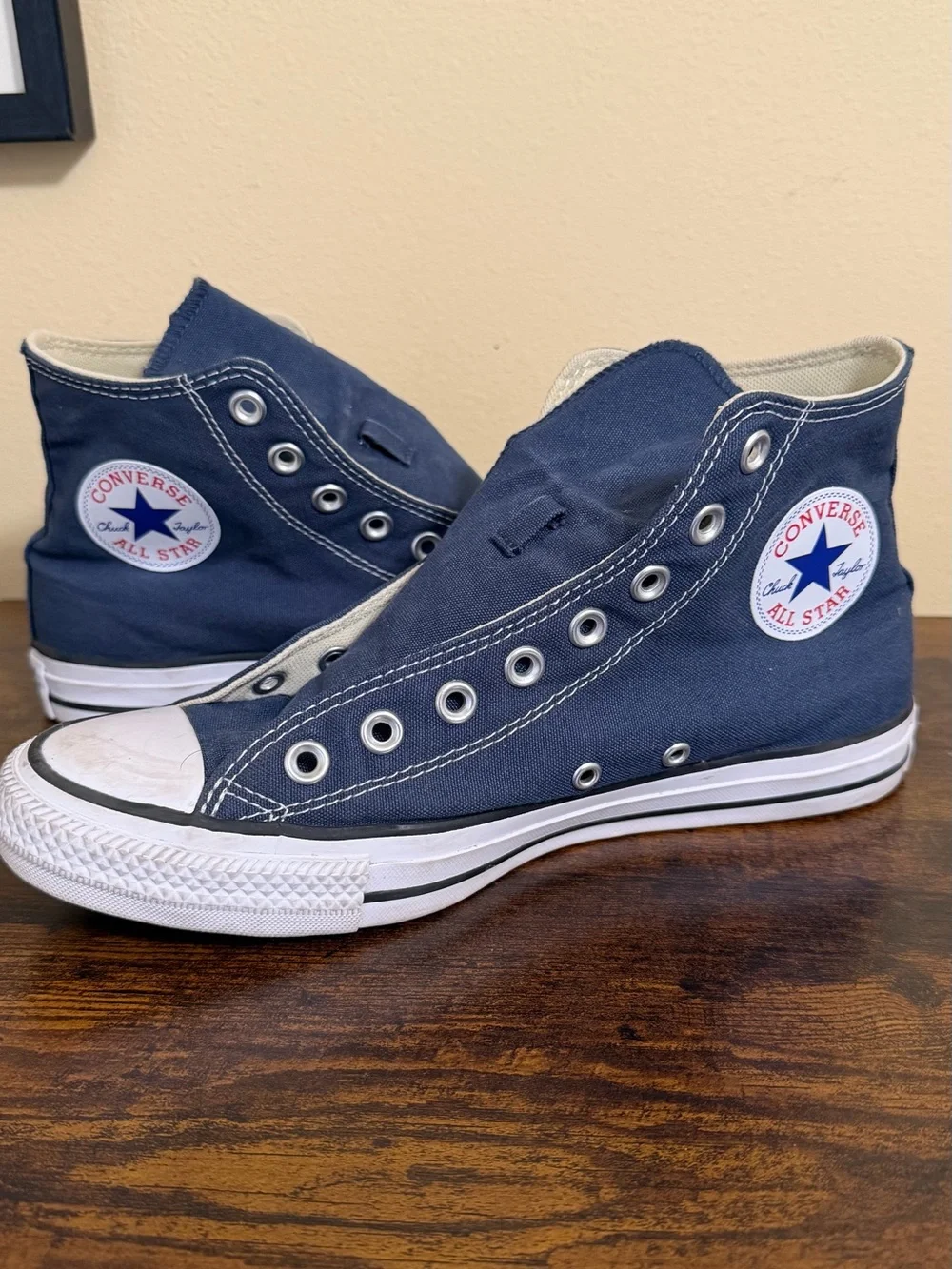 Converse Navy Blue High Top Sneakers - size 7.5